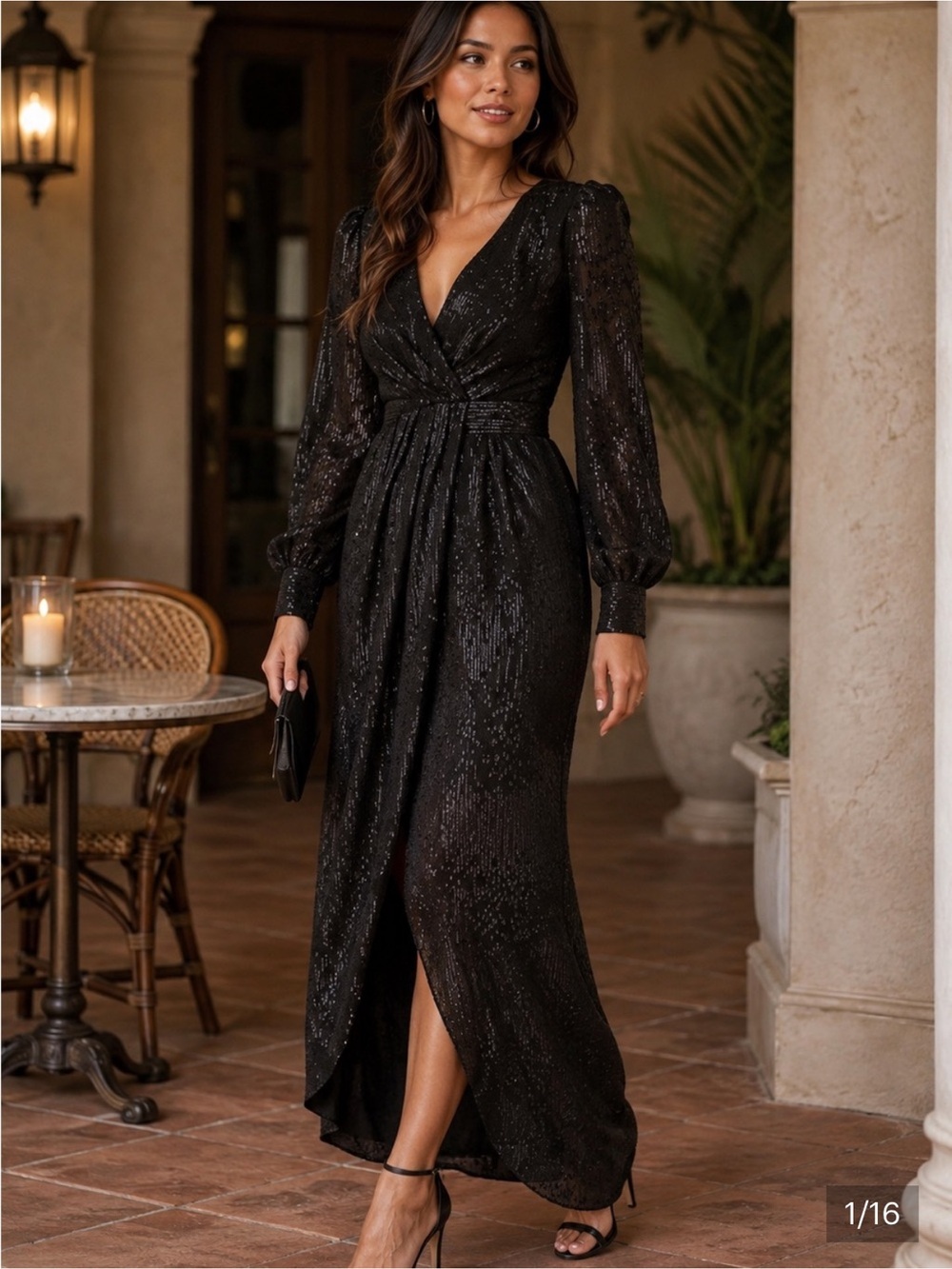 BHLDN Anthropologie Black Nikka Gown